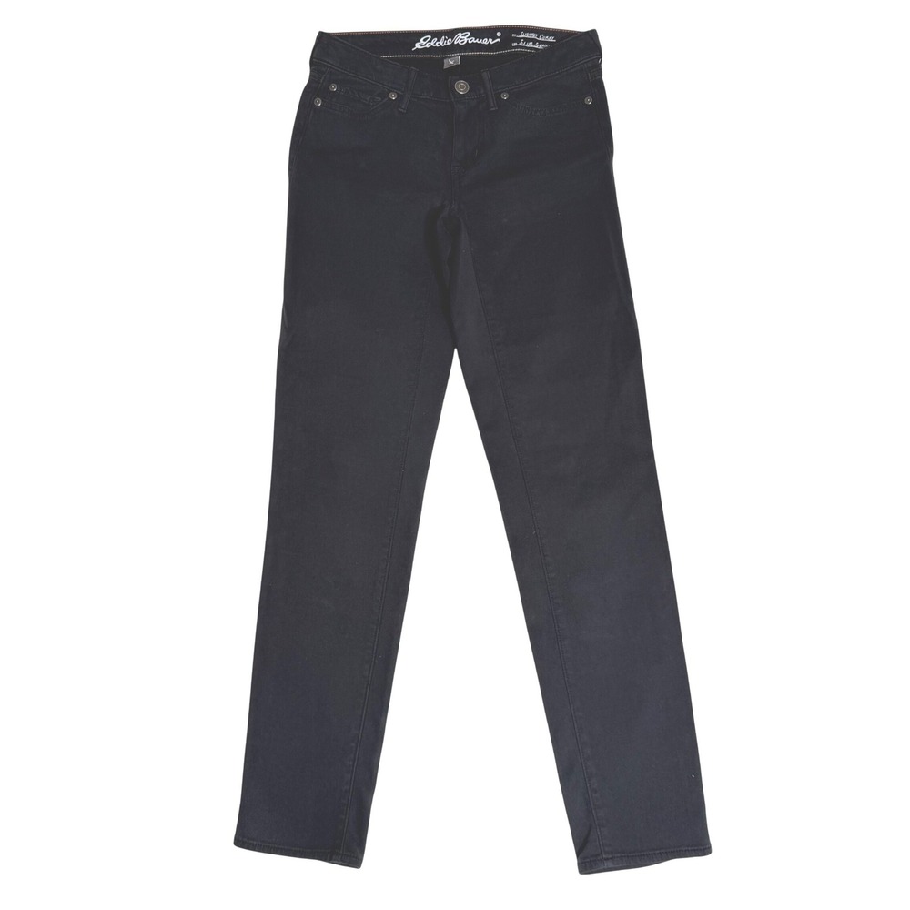 Eddie Bauer Slightly Curvy Slim Straight Leg Black Womens 0